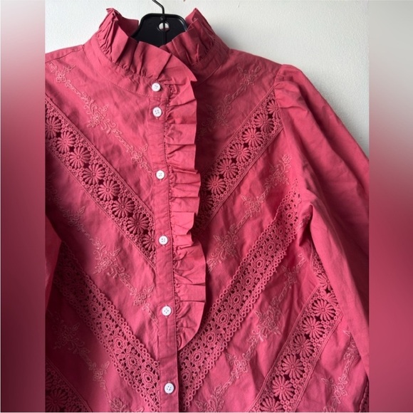Sézane Lou Rose Shirt Blouse Sz 36 - Picture 6 of 10